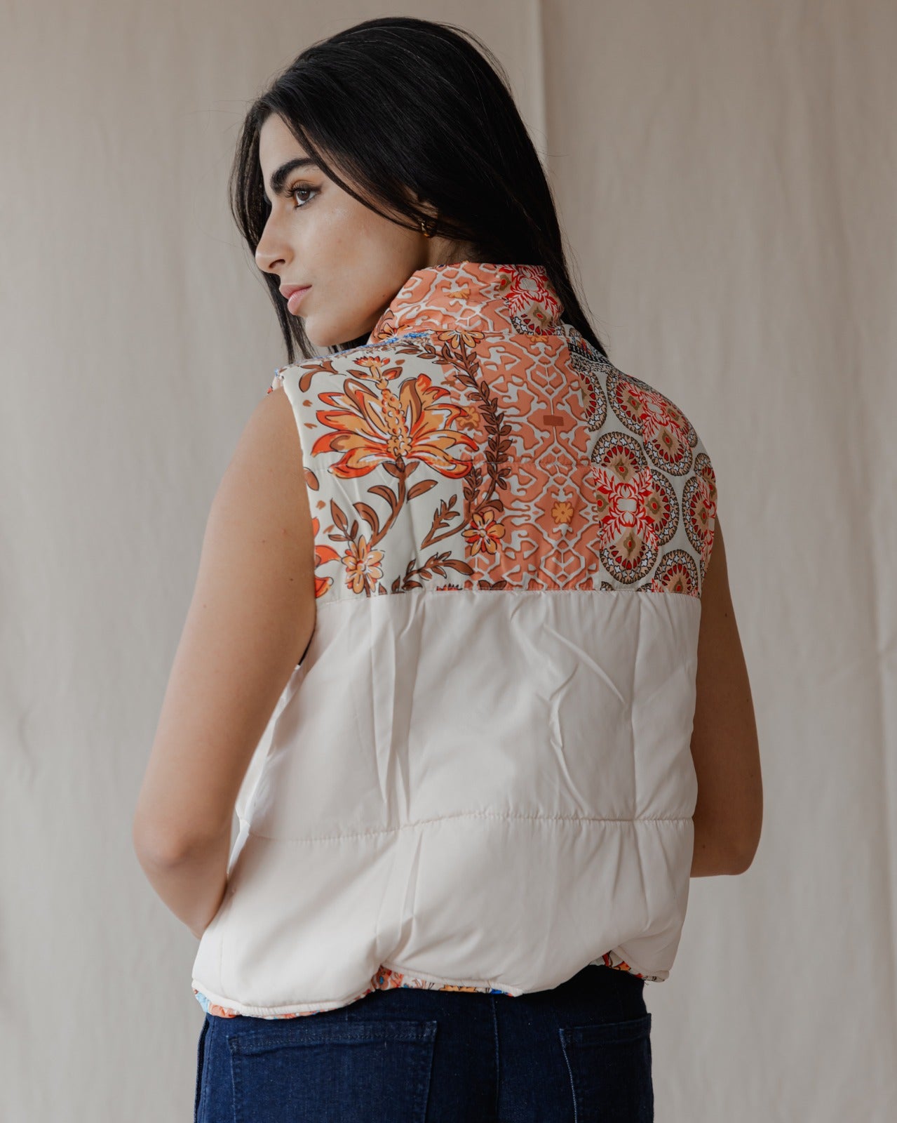 Boteh Waterproof Vest Beige