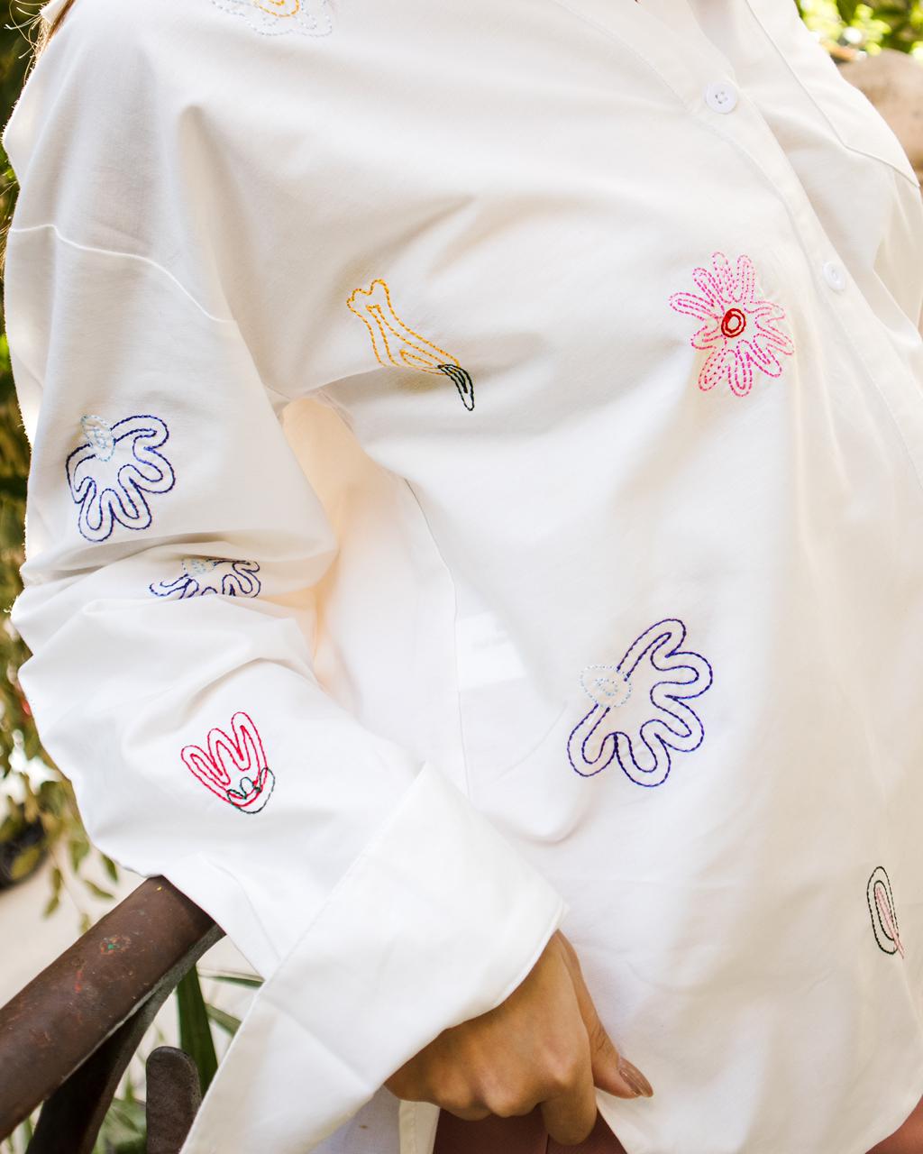 Soft Blossom Embroidered Shirt