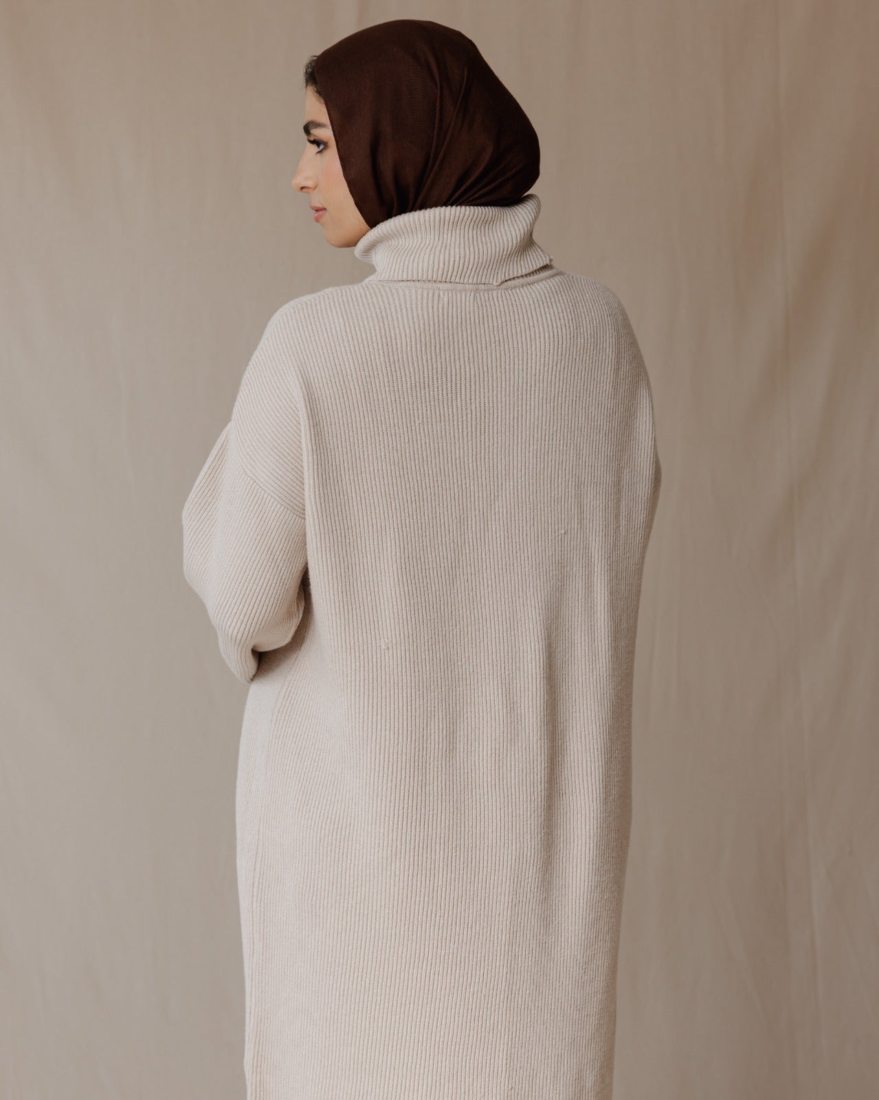 Warm Knit Dress Beige