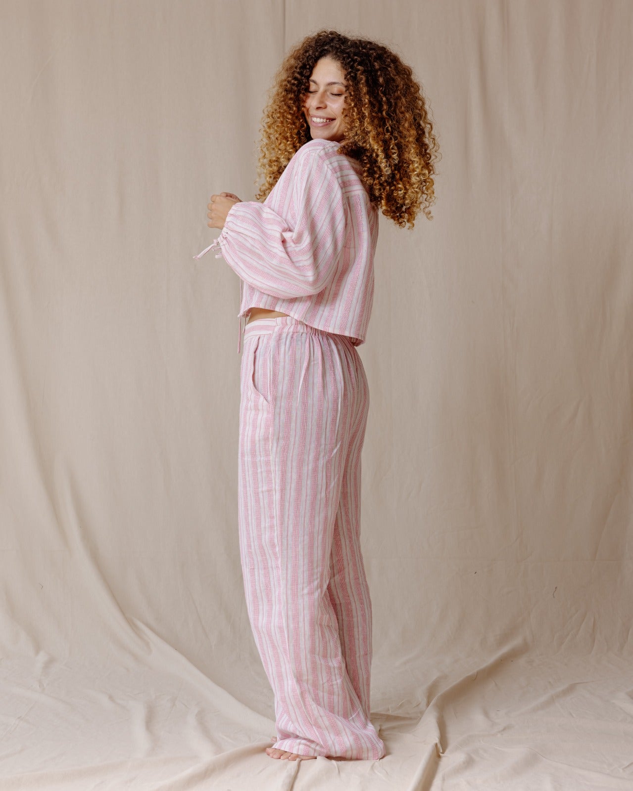 Pink Linea Linen Set