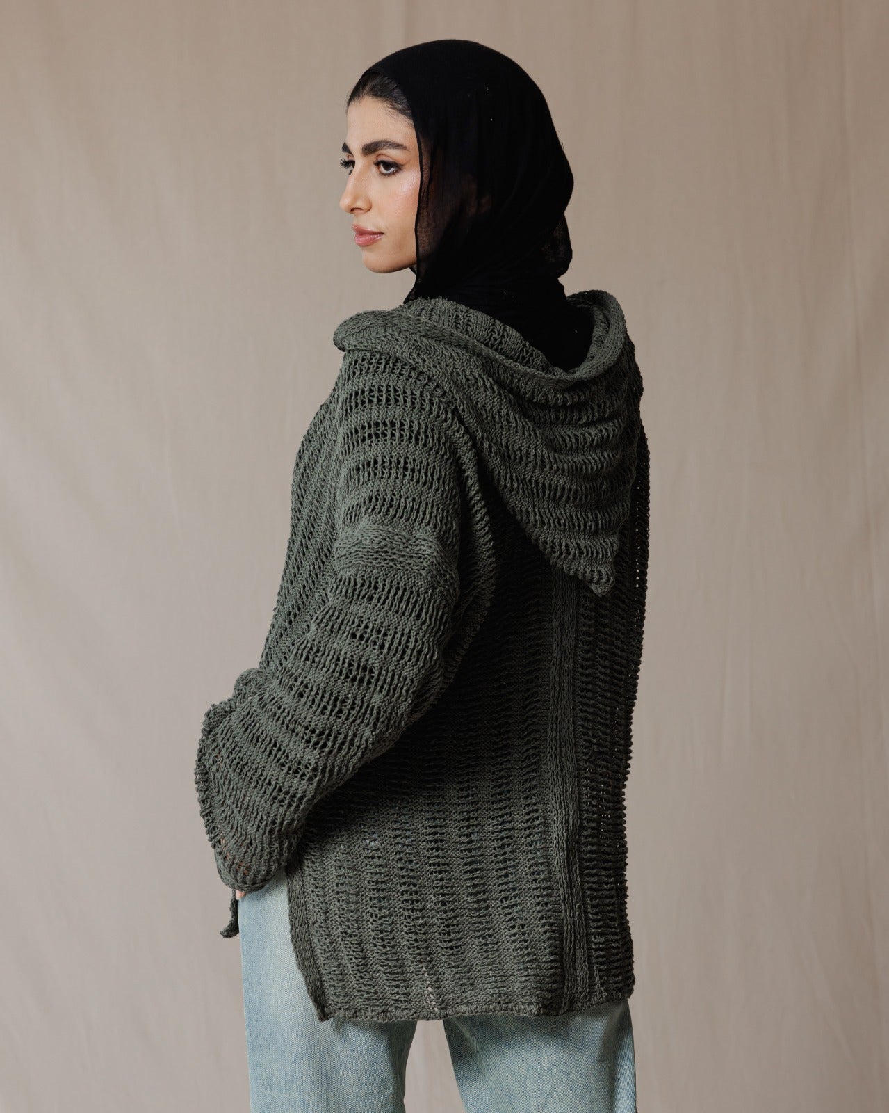 Handmade Trico Hoodie Olive