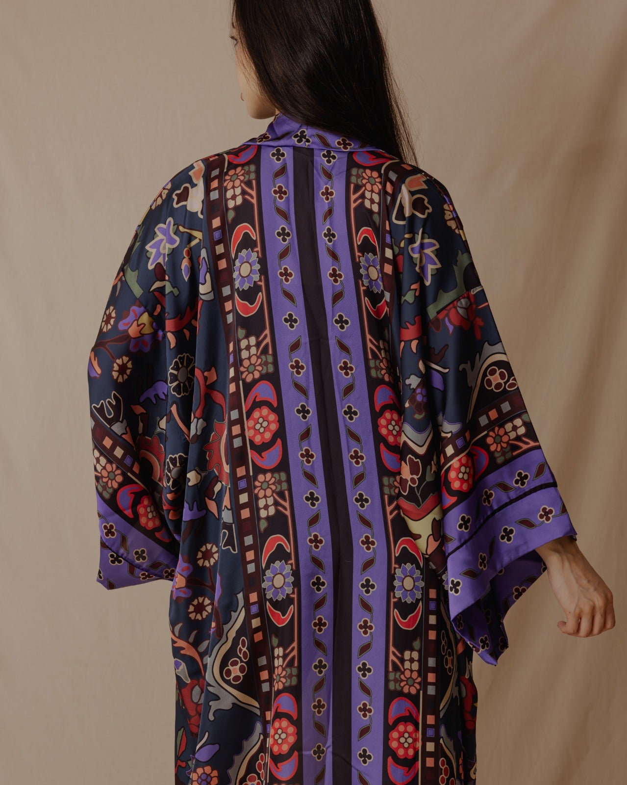 Azadeh Satin Kimono In Teal