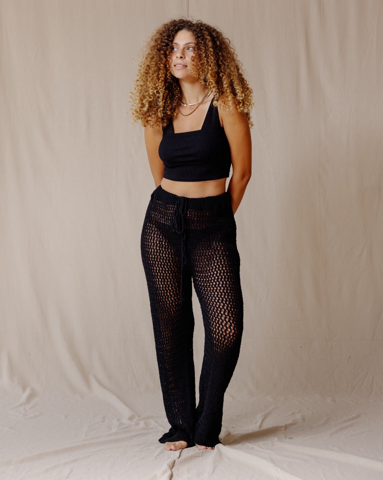 Handmade Crochet Pants Black