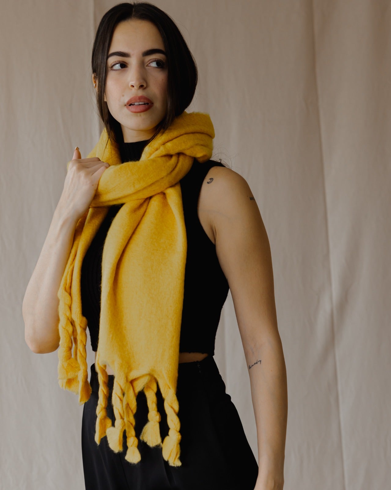 Plain Winter Scarf Mustard