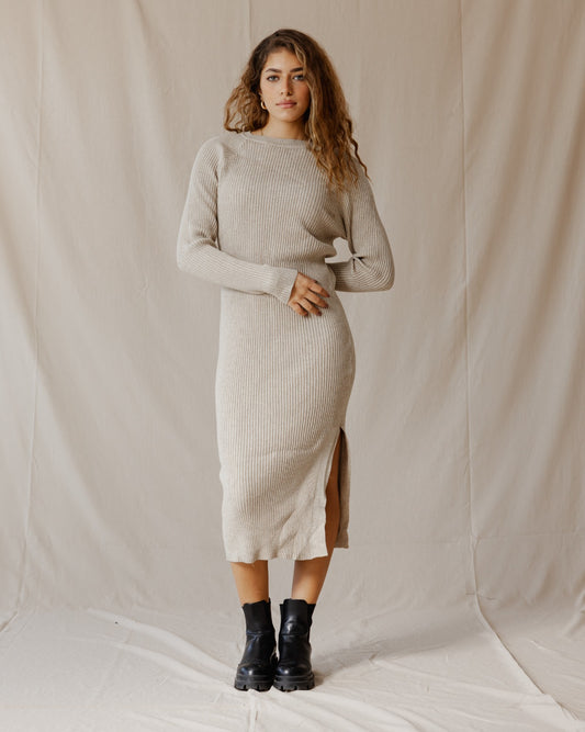 Daring Knitted Dress Beige