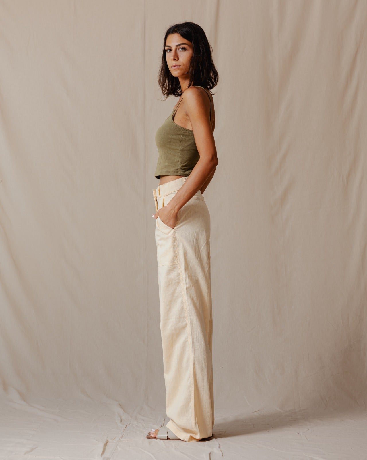 Classic Linen Pants Beige