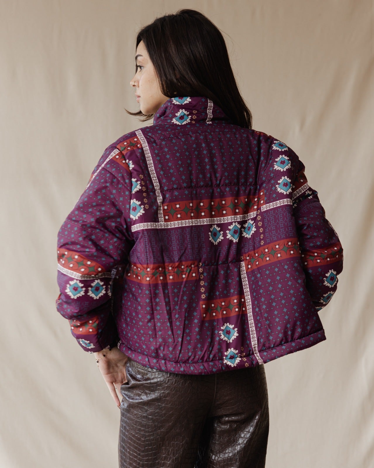 Raspberry Chocolate Puffer Jacket