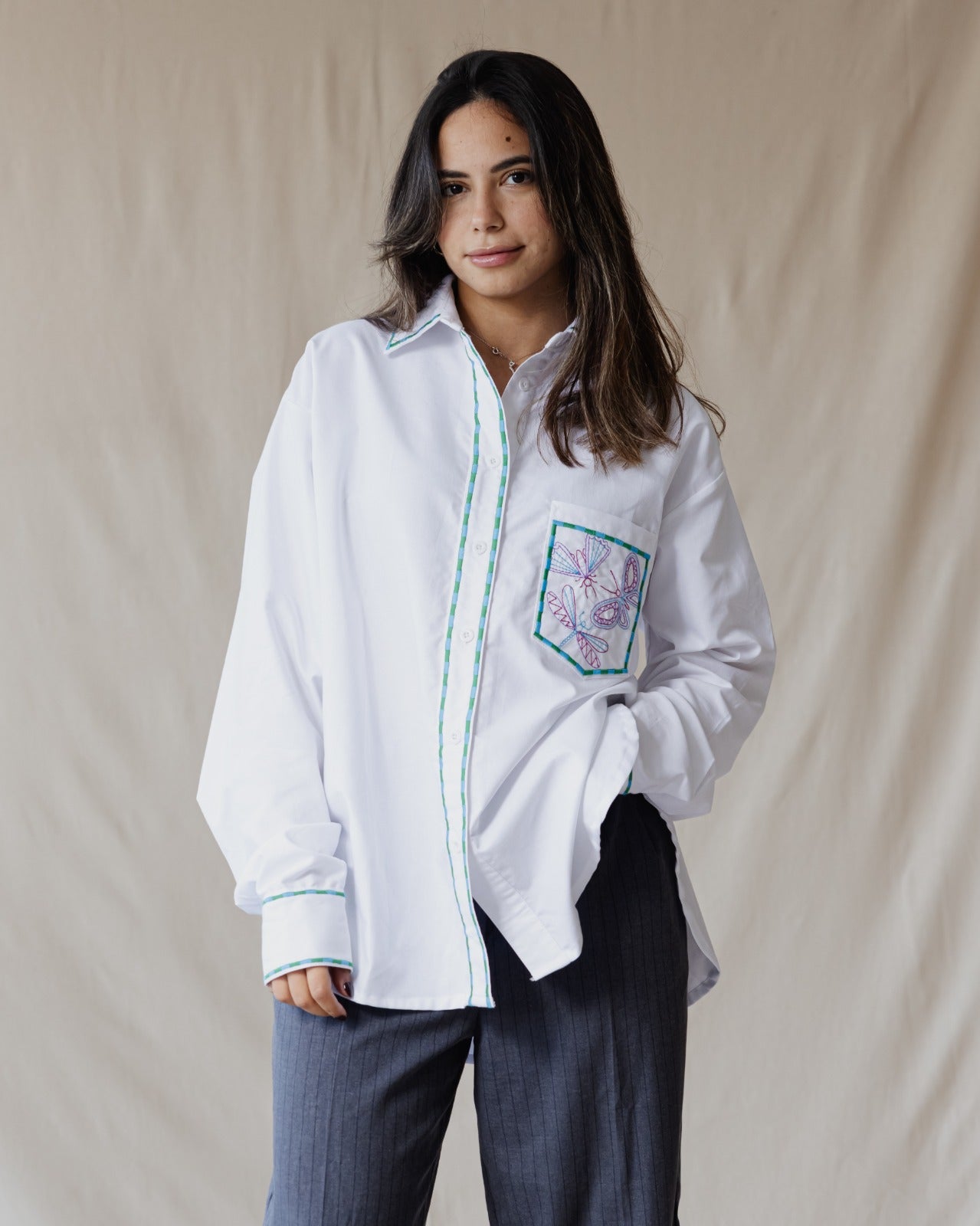 Stripes & Wings Embroidered Shirt