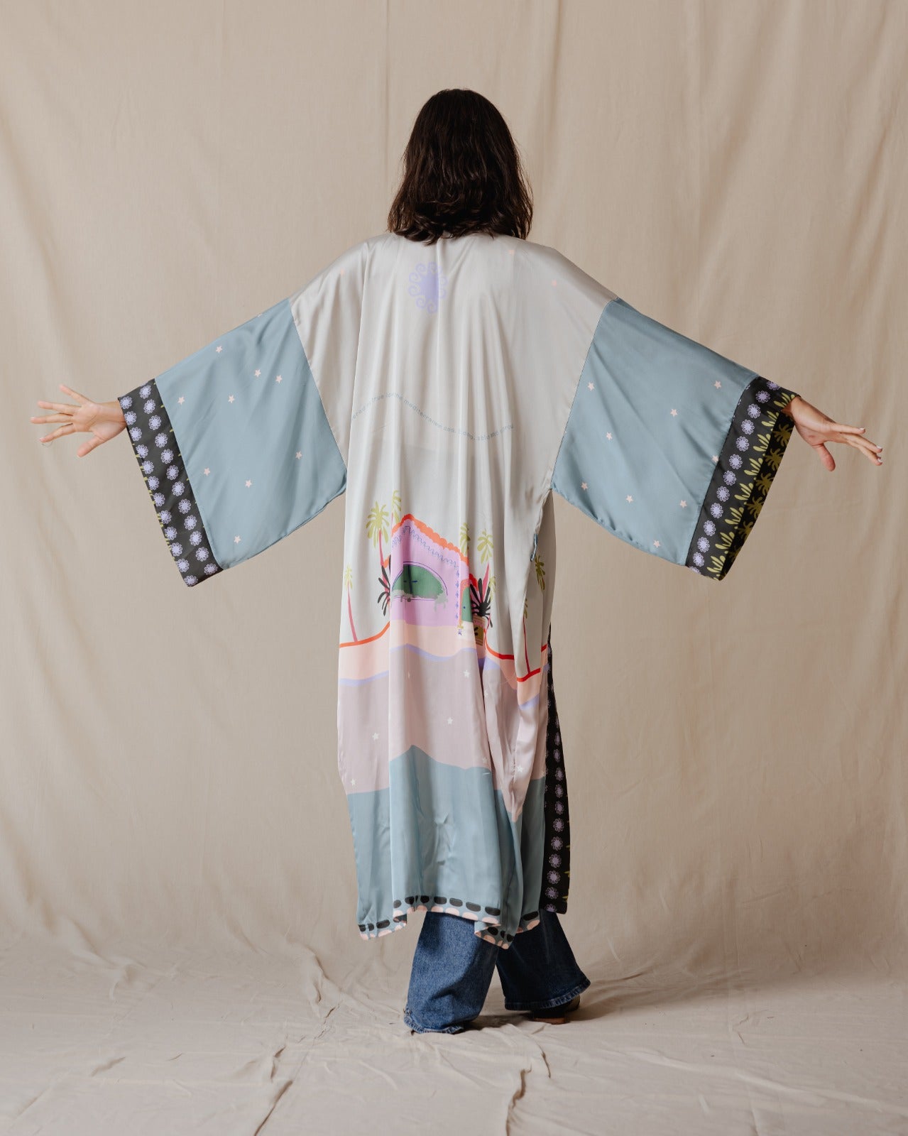 Little Pink House Satin Kimono