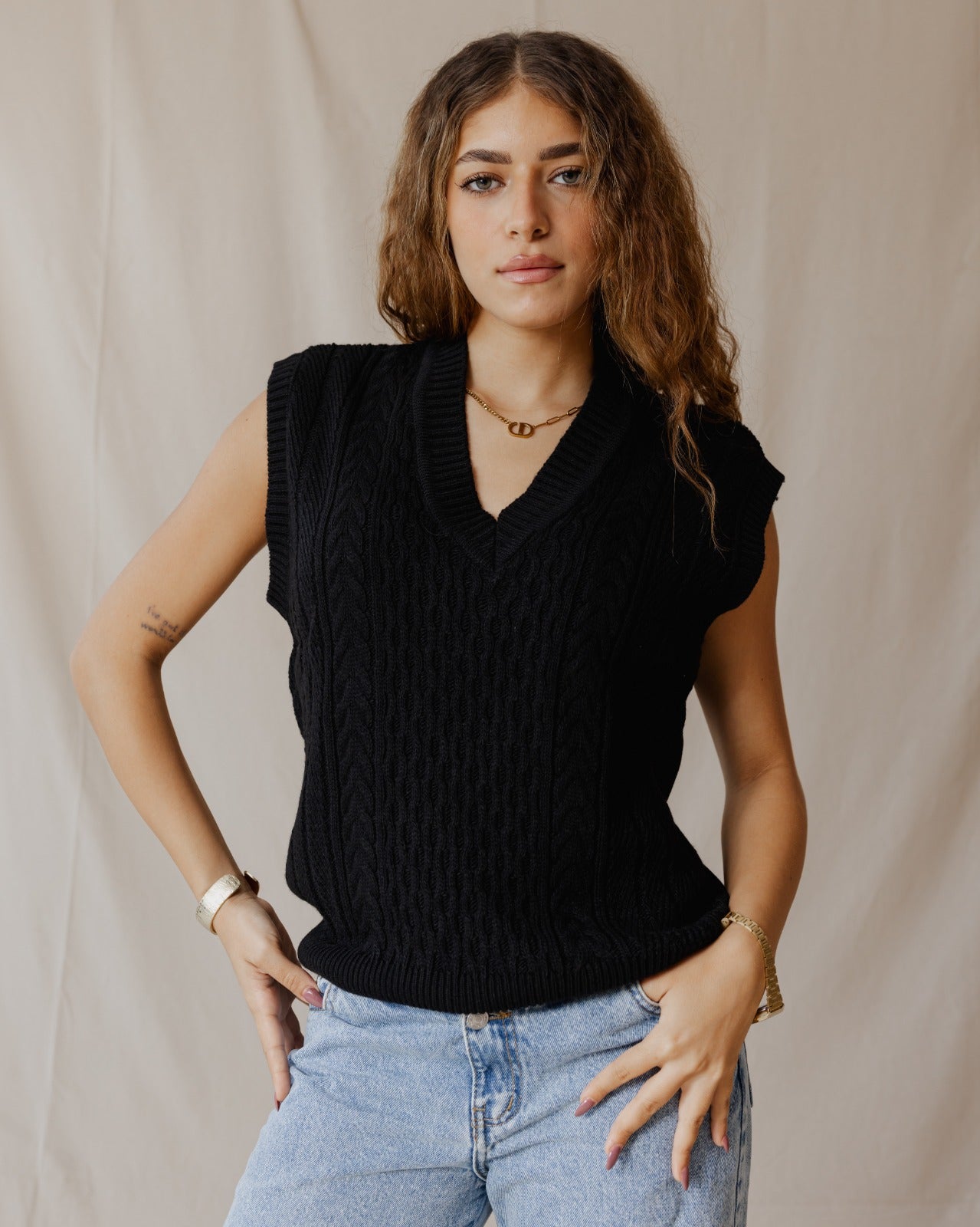 Black Tricot Vest