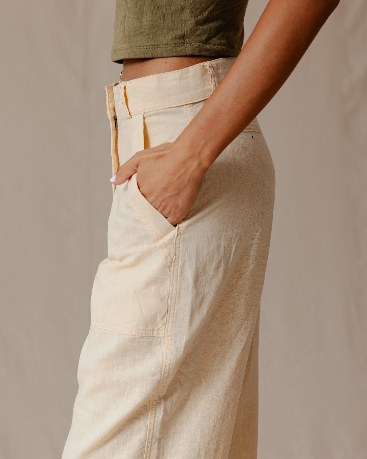 Classic Linen Pants Beige