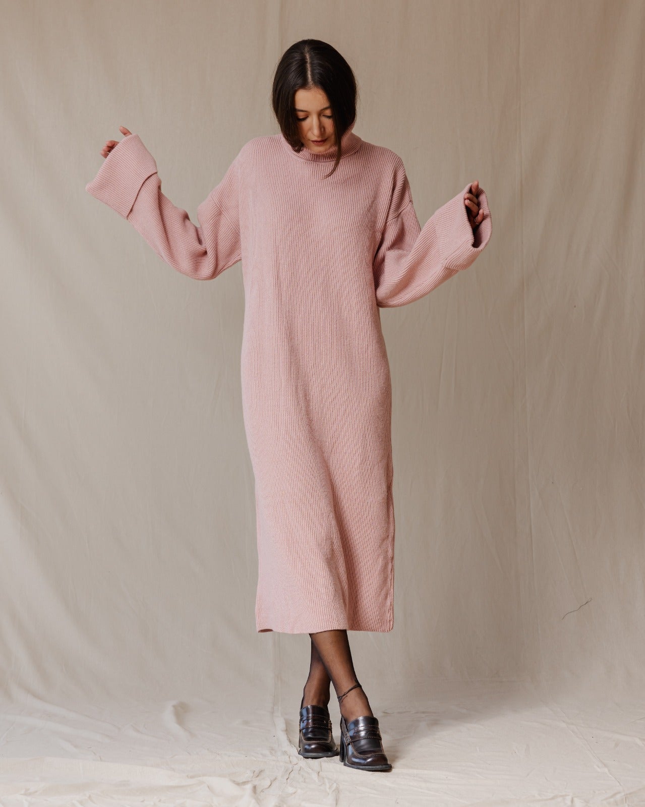 Warm Knit Dress Pink