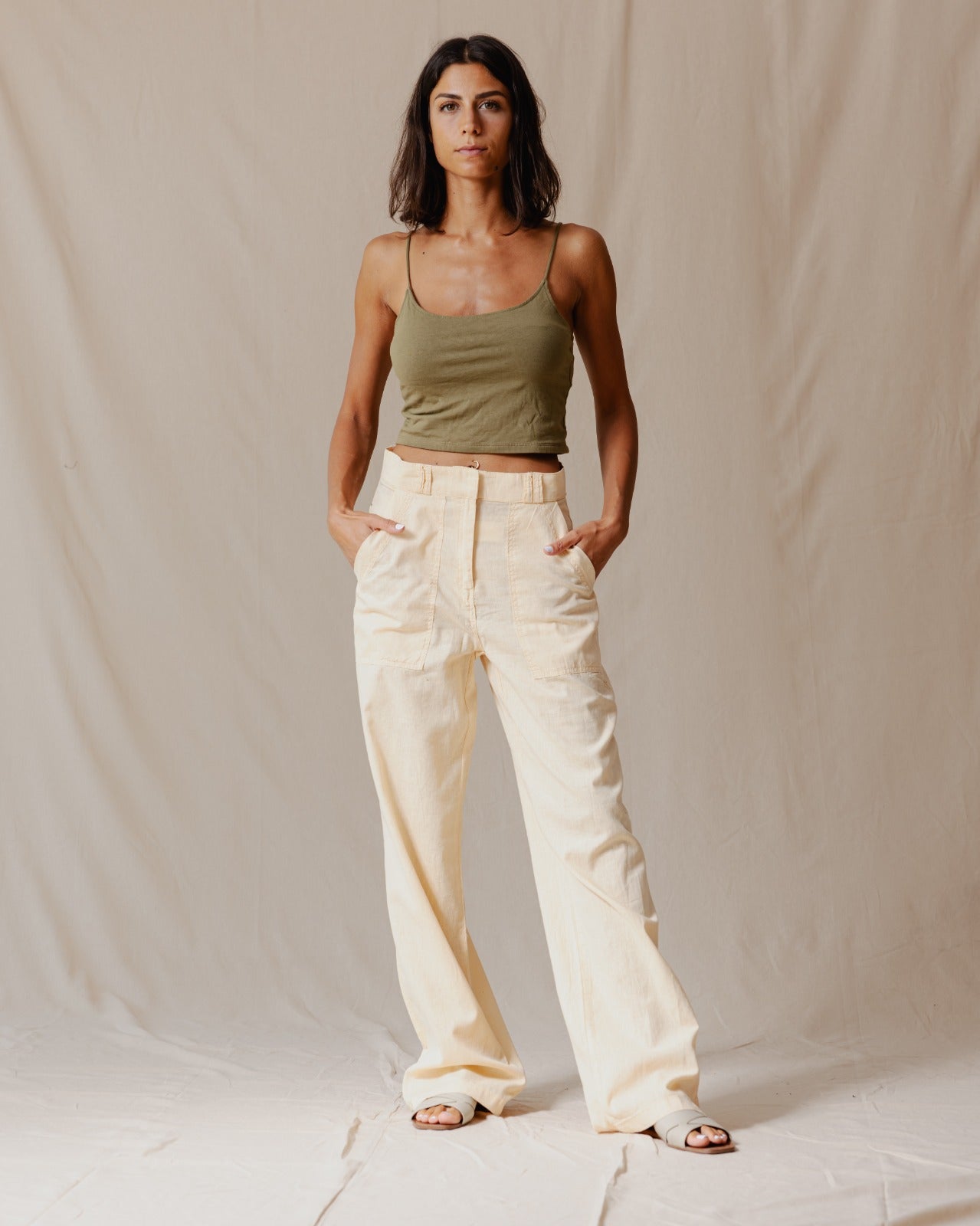 Classic Linen Pants Beige