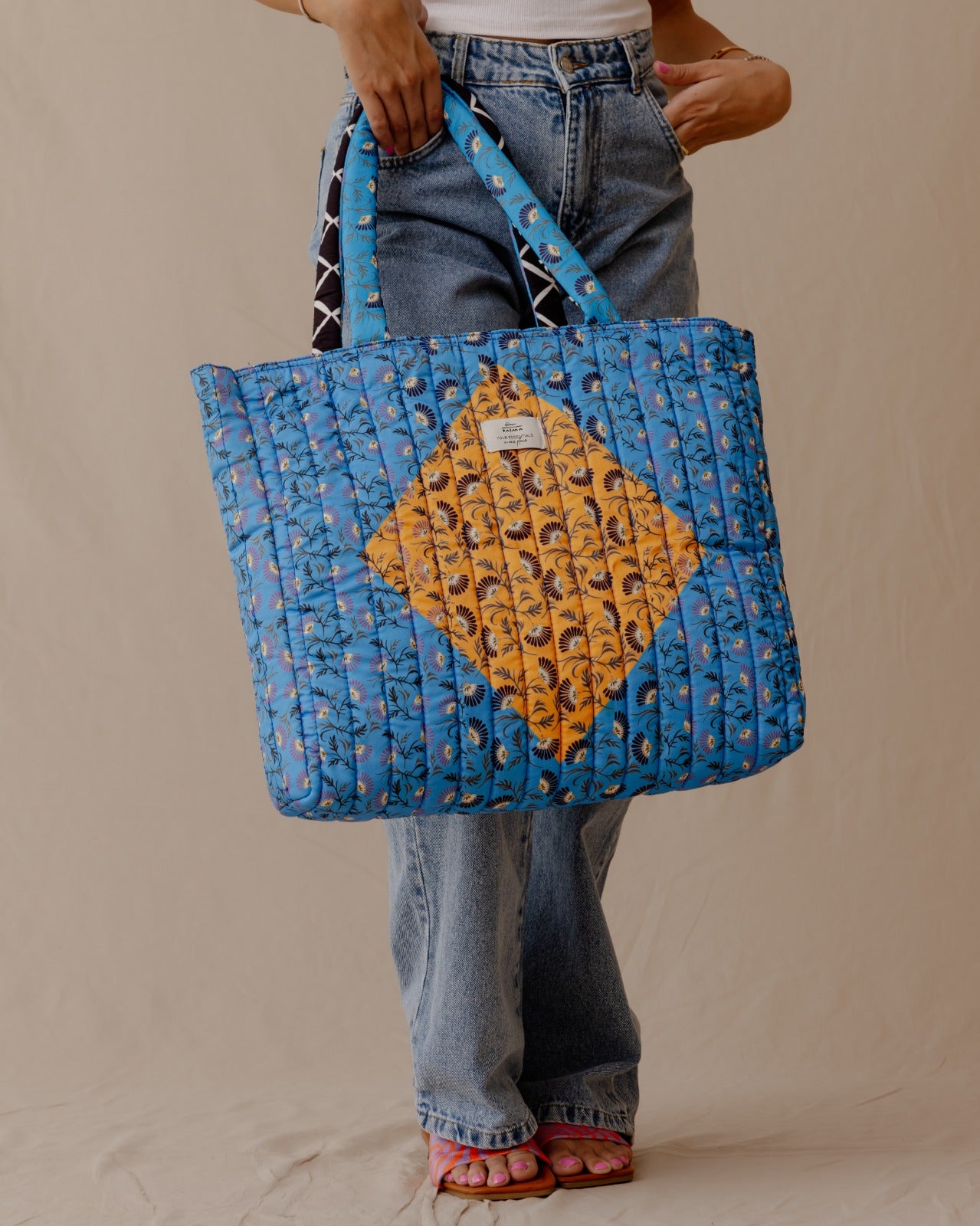 Blue Garden Double Faced Tote