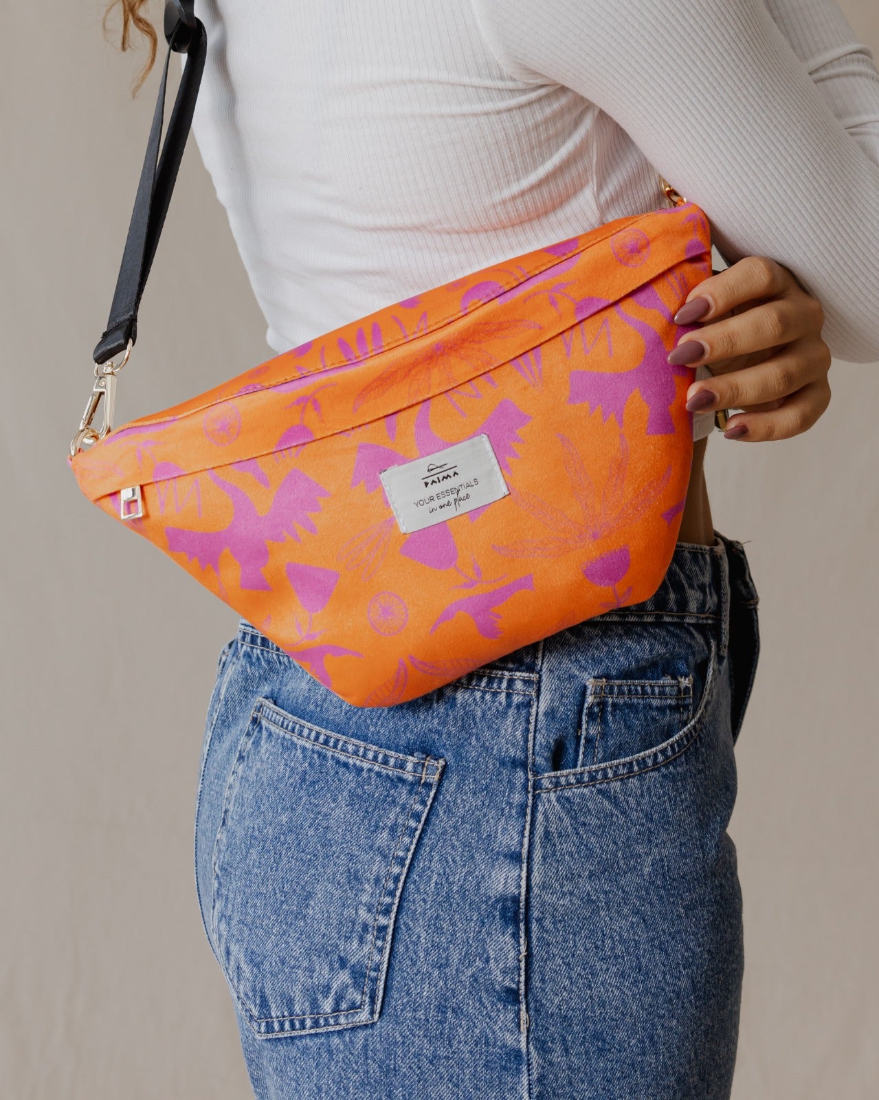 Tribal Birds Orange X Hot Pink Fanny Pack