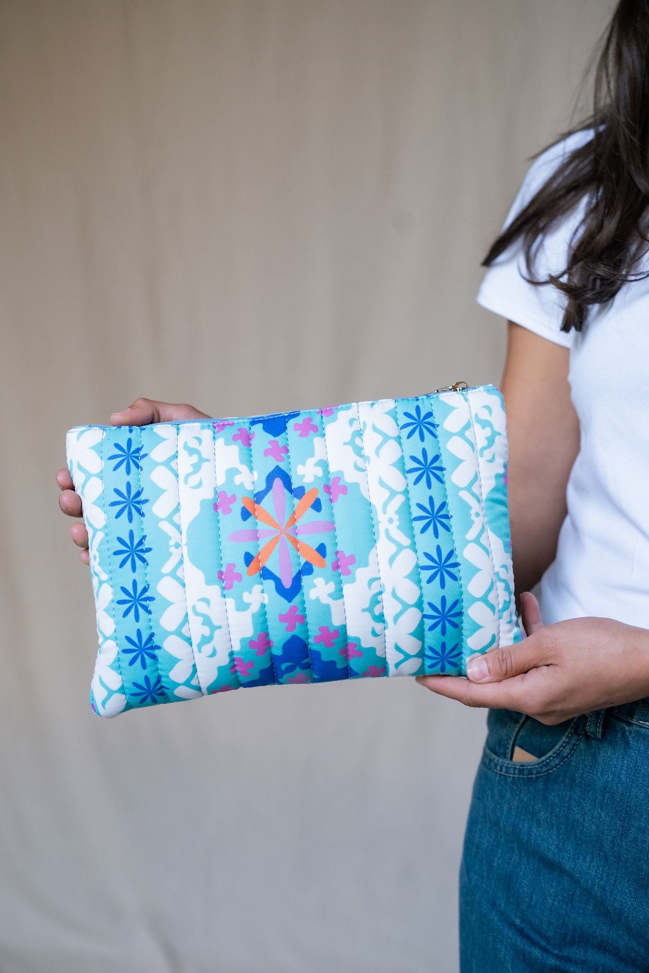 Blue Marrakesh Quilted Pouch