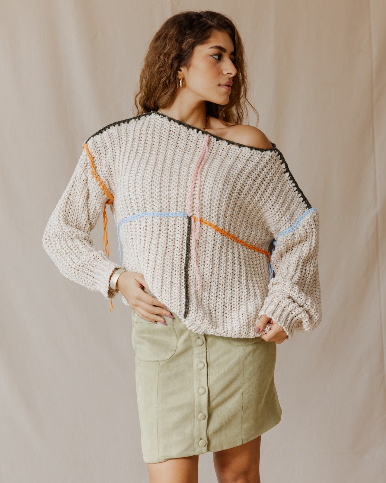 Handmade Loose Sweater Off-White