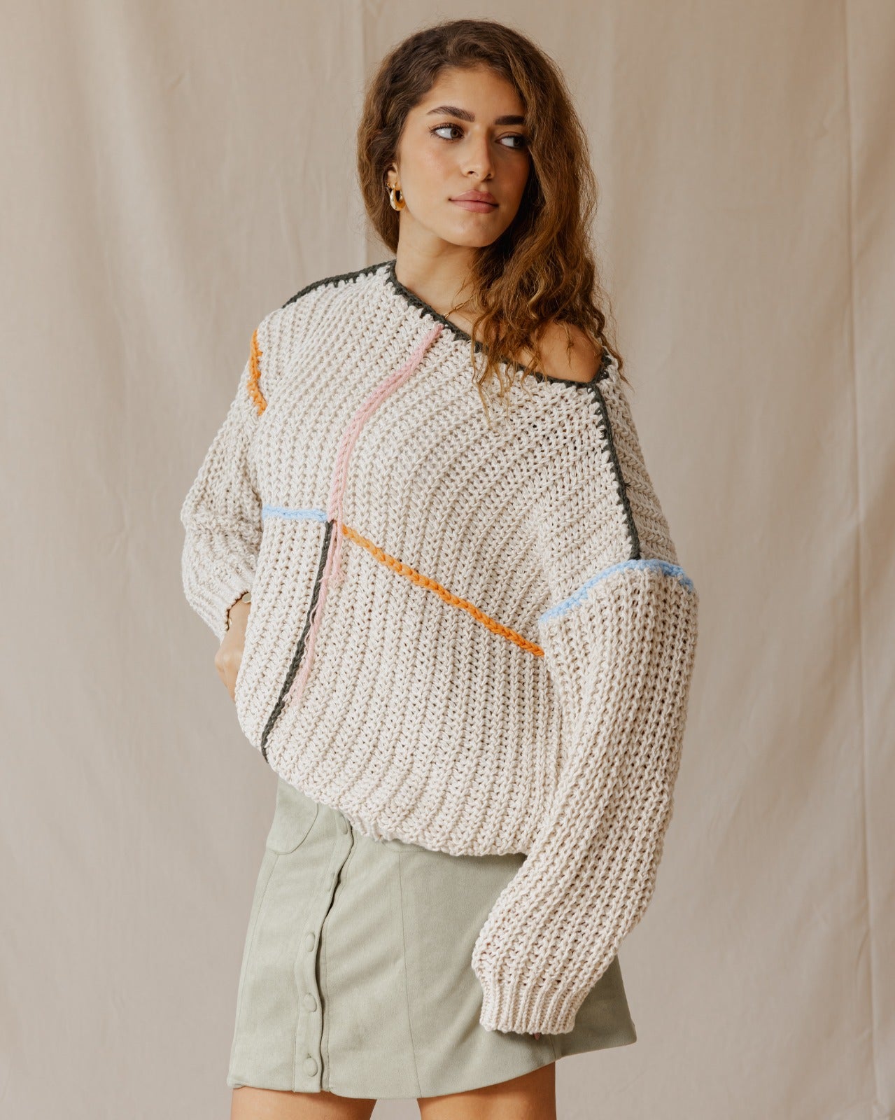 Handmade Loose Sweater Off-White