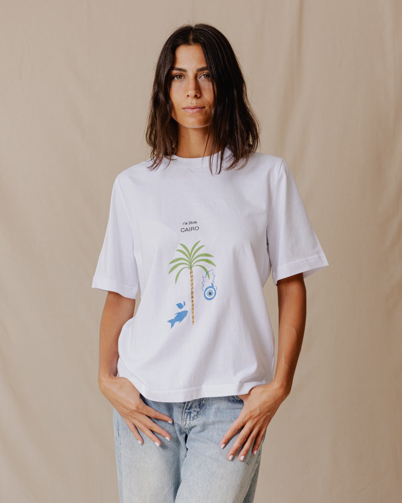 Mediterranean Palm Regular Tee White