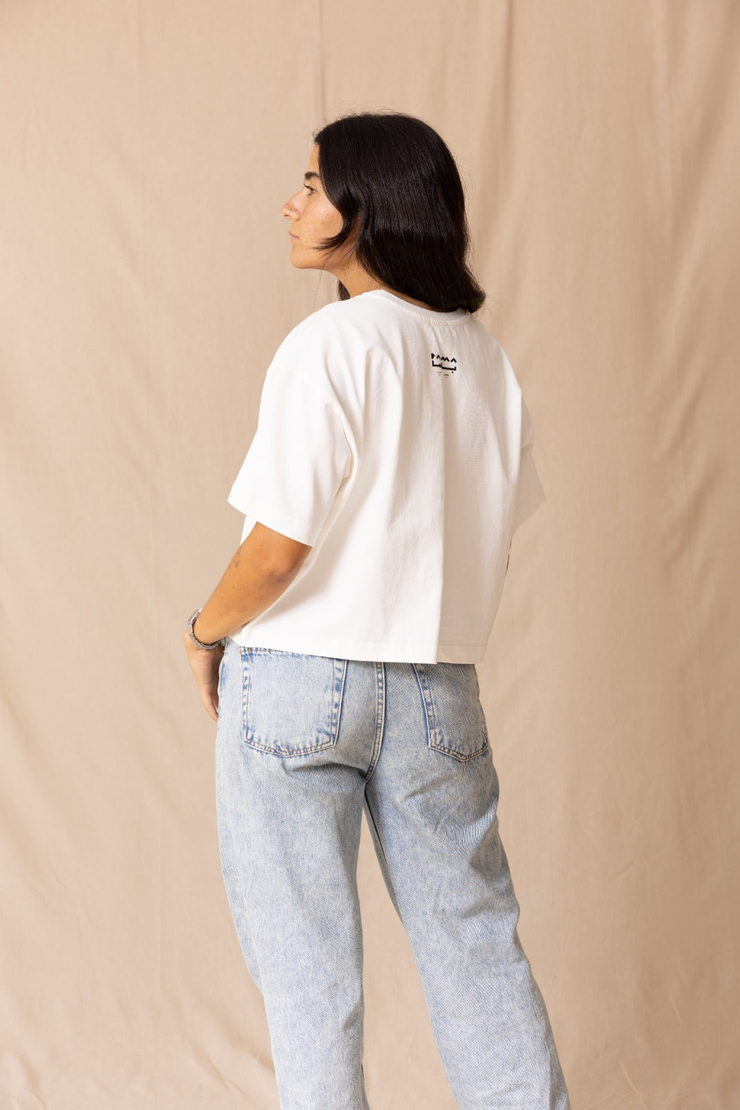 Care Free Cropped Tee White