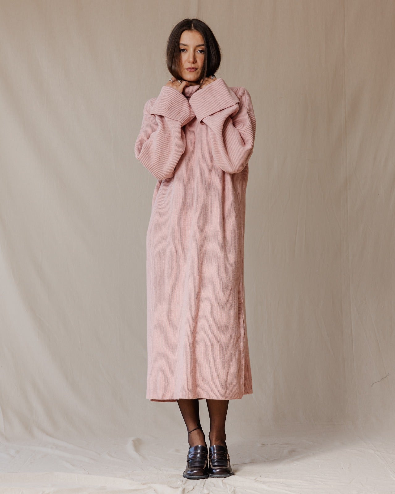 Warm Knit Dress Pink