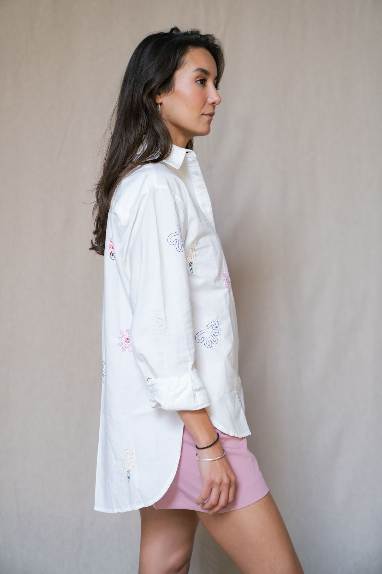 Soft Blossom Embroidered Shirt