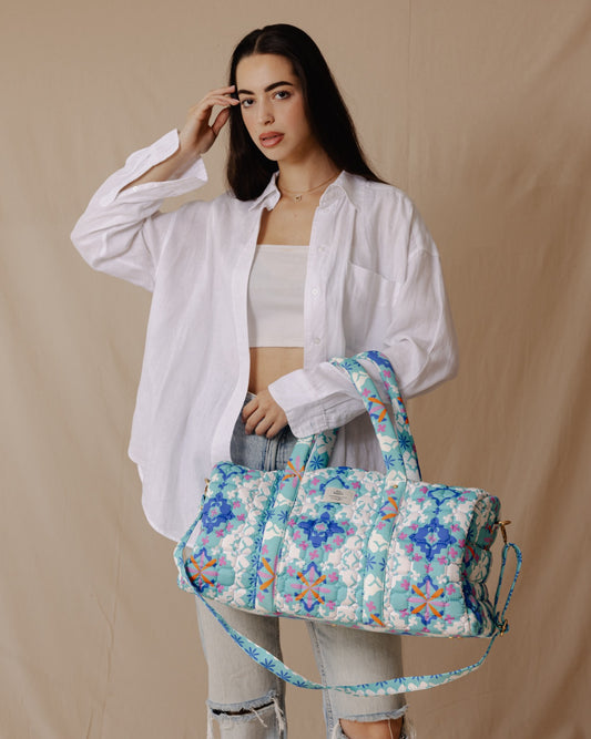 Blue Marrakesh Inspired Duffle Bag