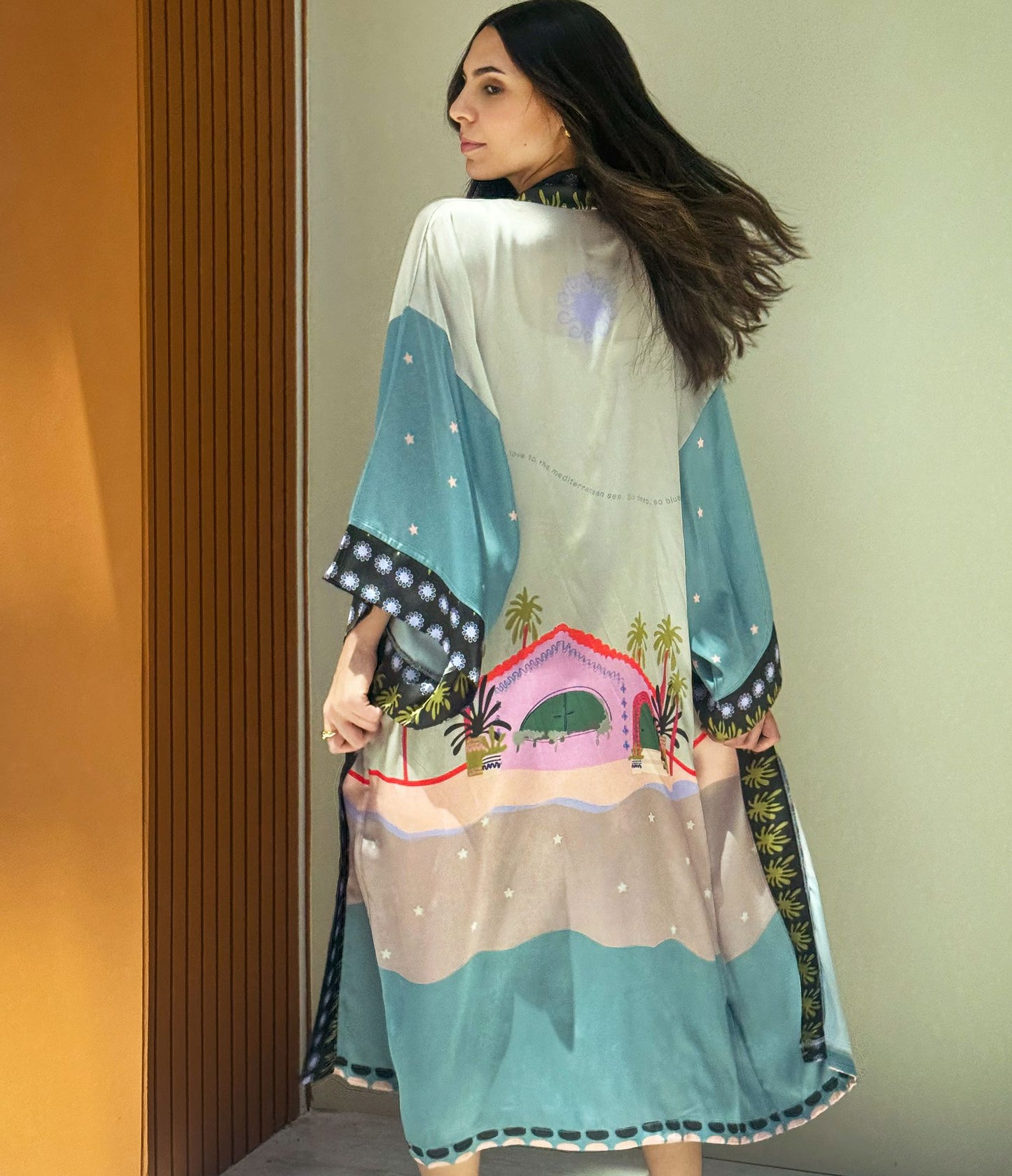 Little Pink House Satin Kimono