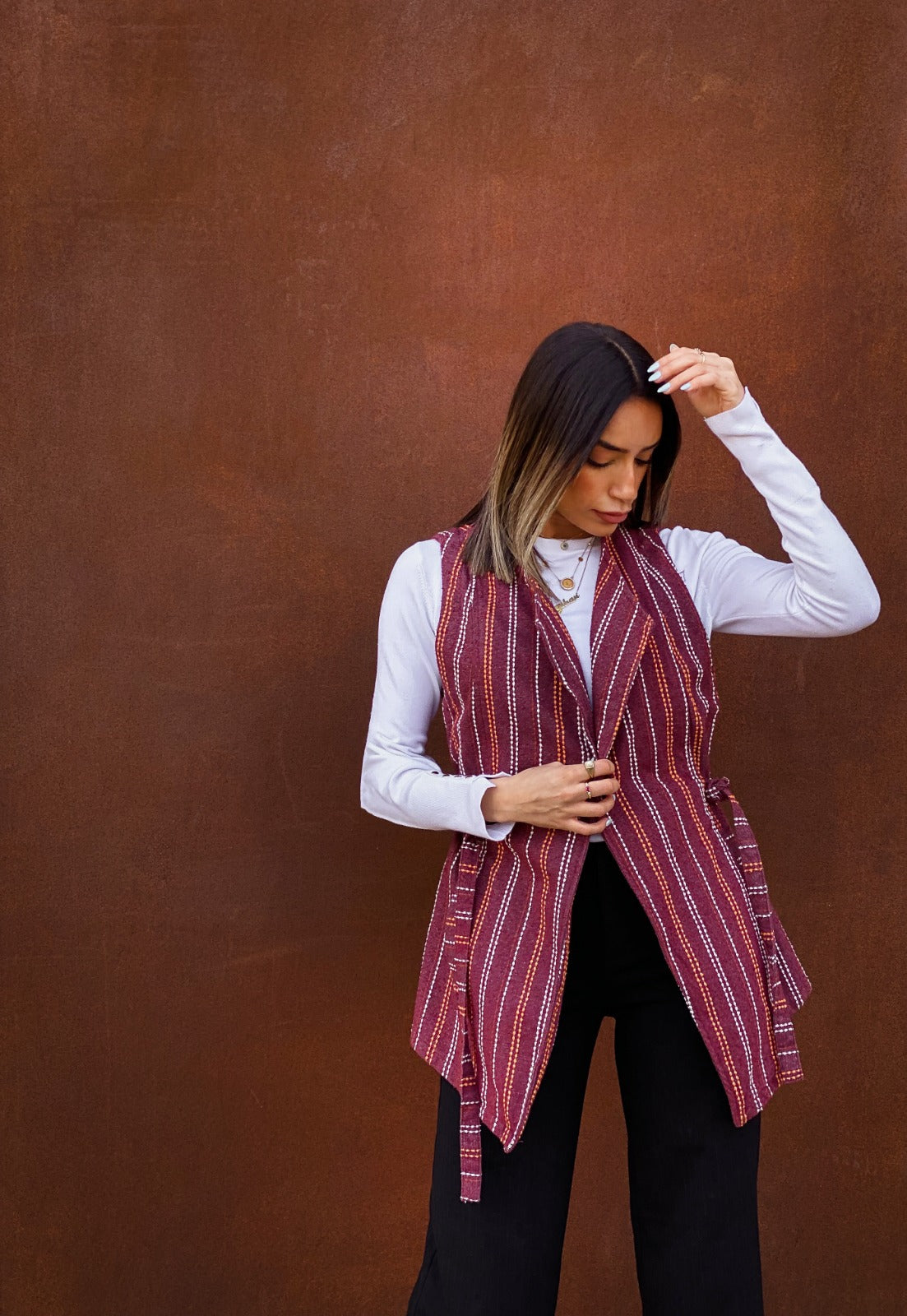 Burgundy Grace Cotton Vest