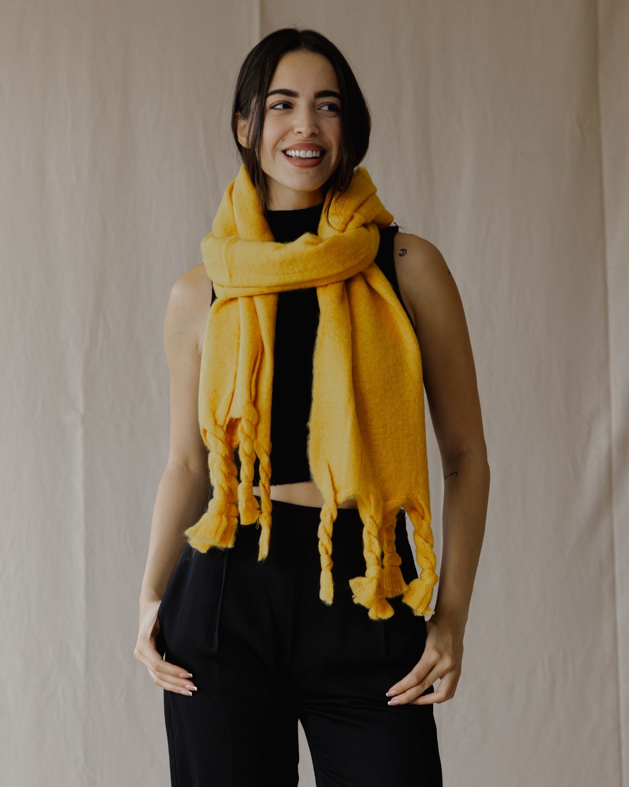 Plain Winter Scarf Mustard