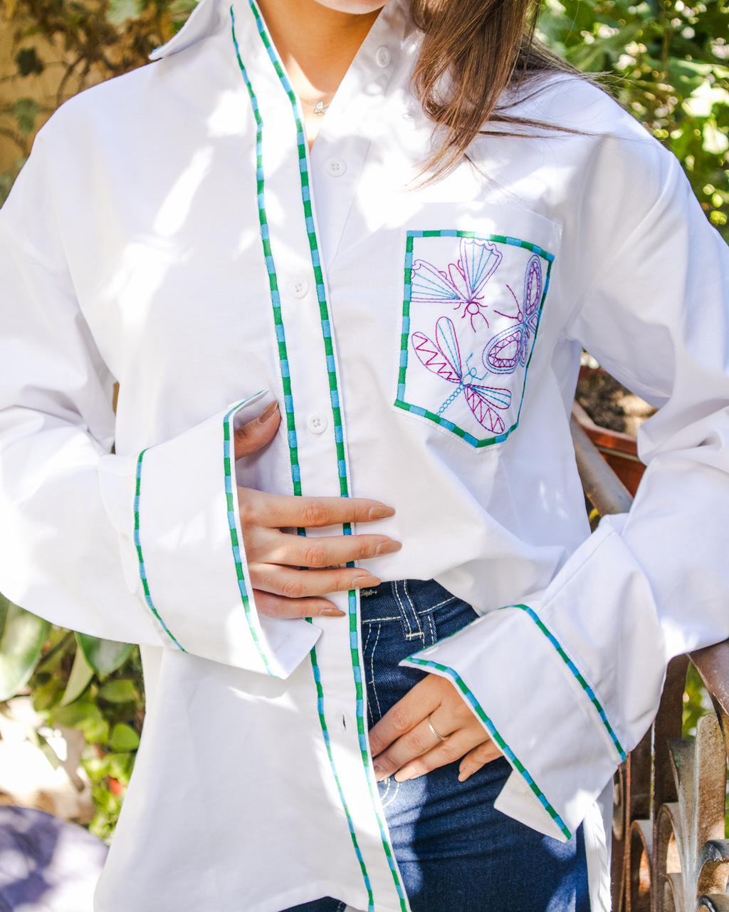 Stripes & Wings Embroidered Shirt