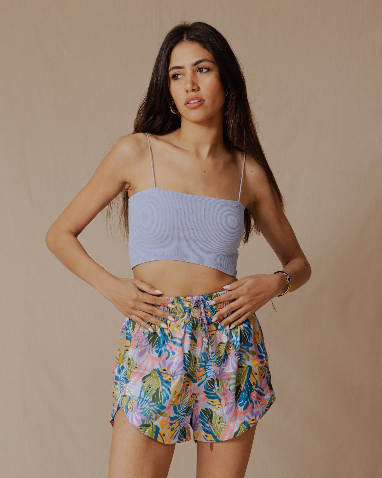 Festive Botanical Shorts Lavender