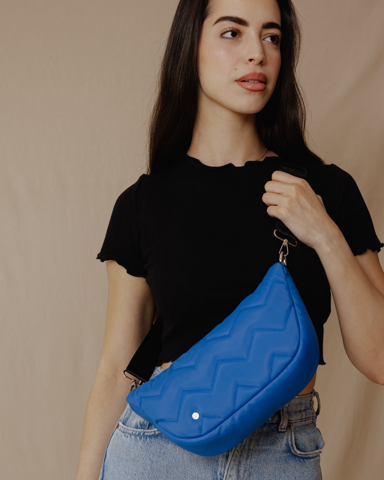 Quilted Sling Bag Blue