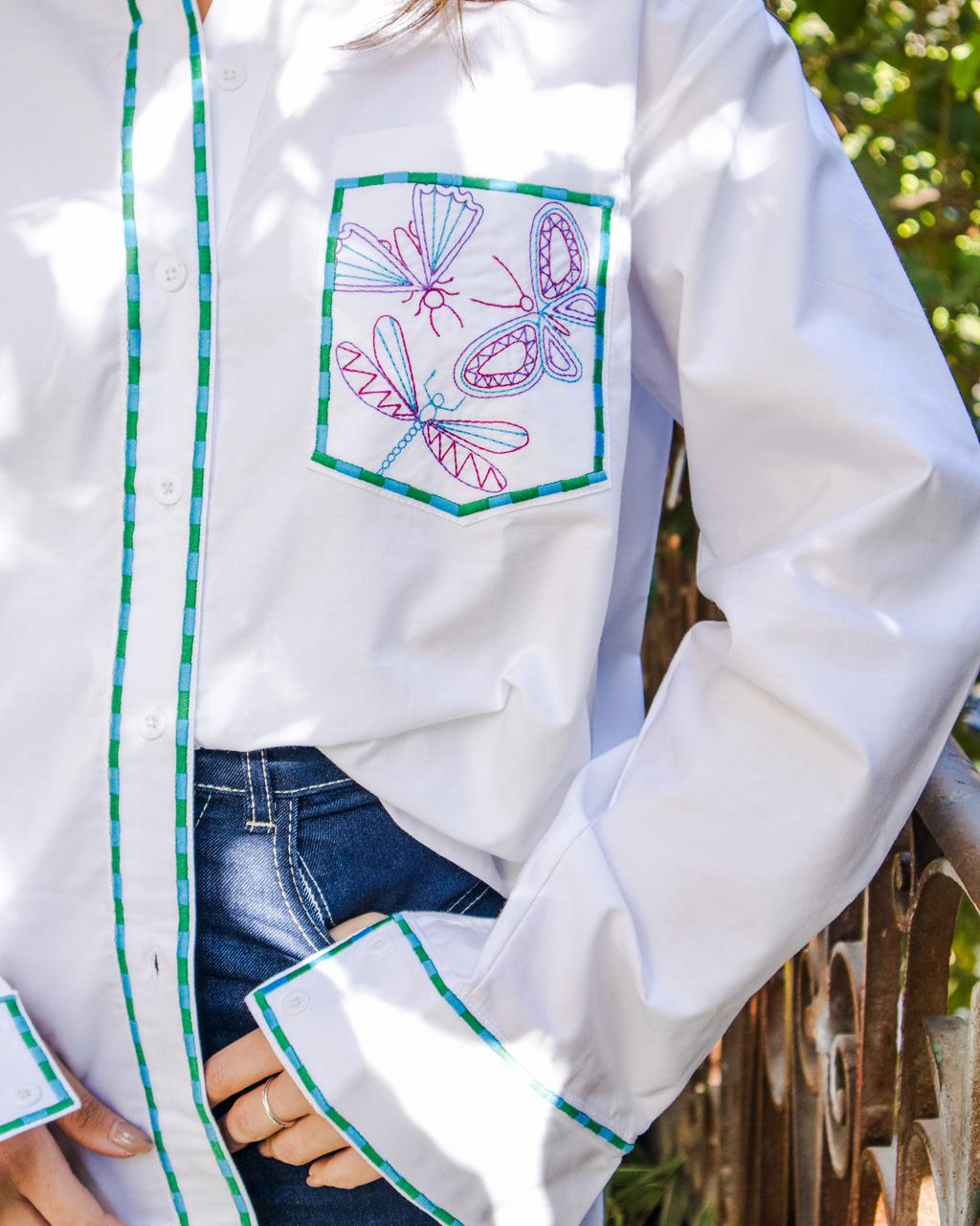 Stripes & Wings Embroidered Shirt