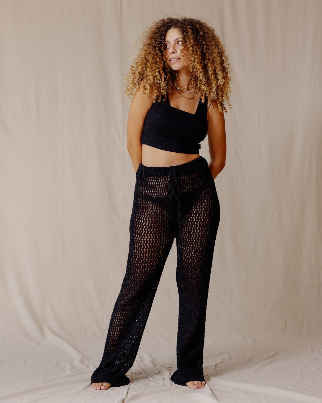 Handmade Crochet Pants Black