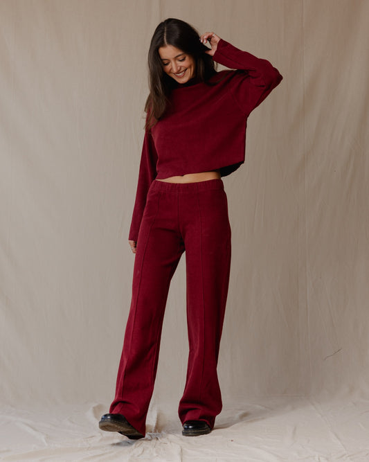 Relaxed Cashmere Set Burgundy