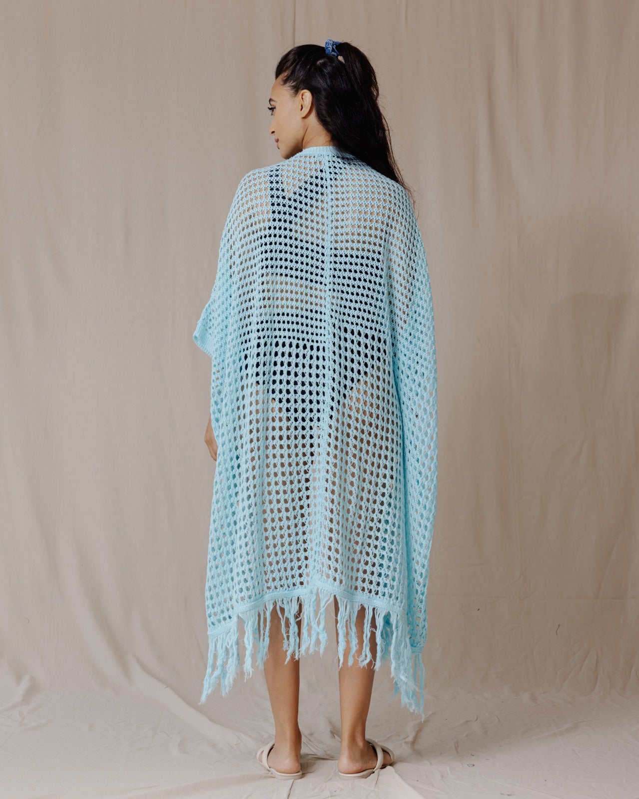 Trico Fringed Kimono Turquoise