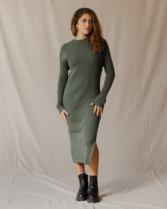 Daring Knitted Dress Olive