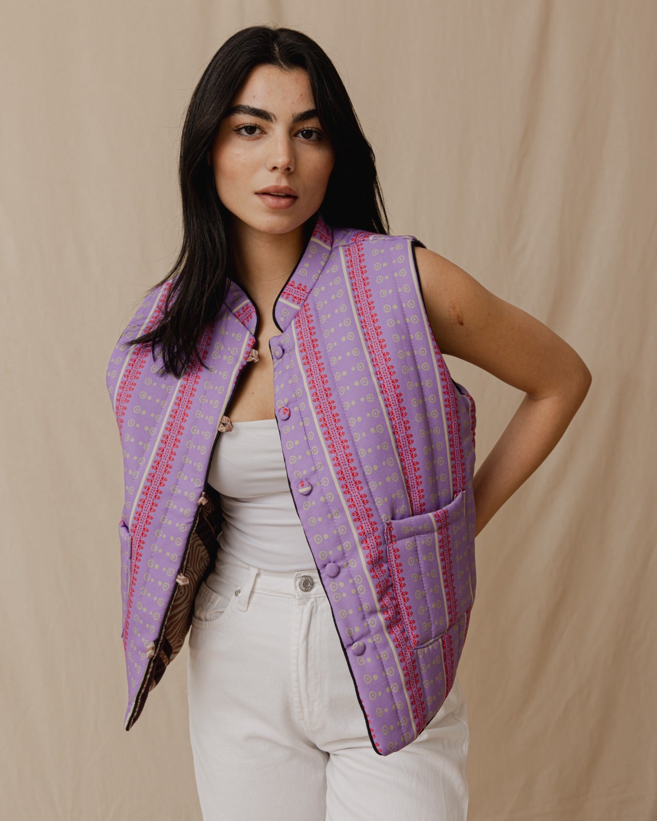 Wild Jungle Reversible Vest Lilac