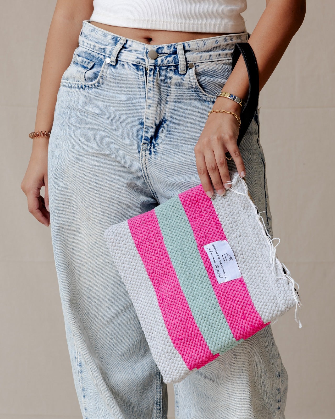 Kilim Clutch Pink X Mint