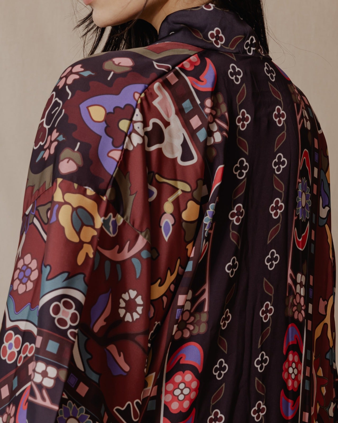 Azadeh Satin Kimono In Cinnamon