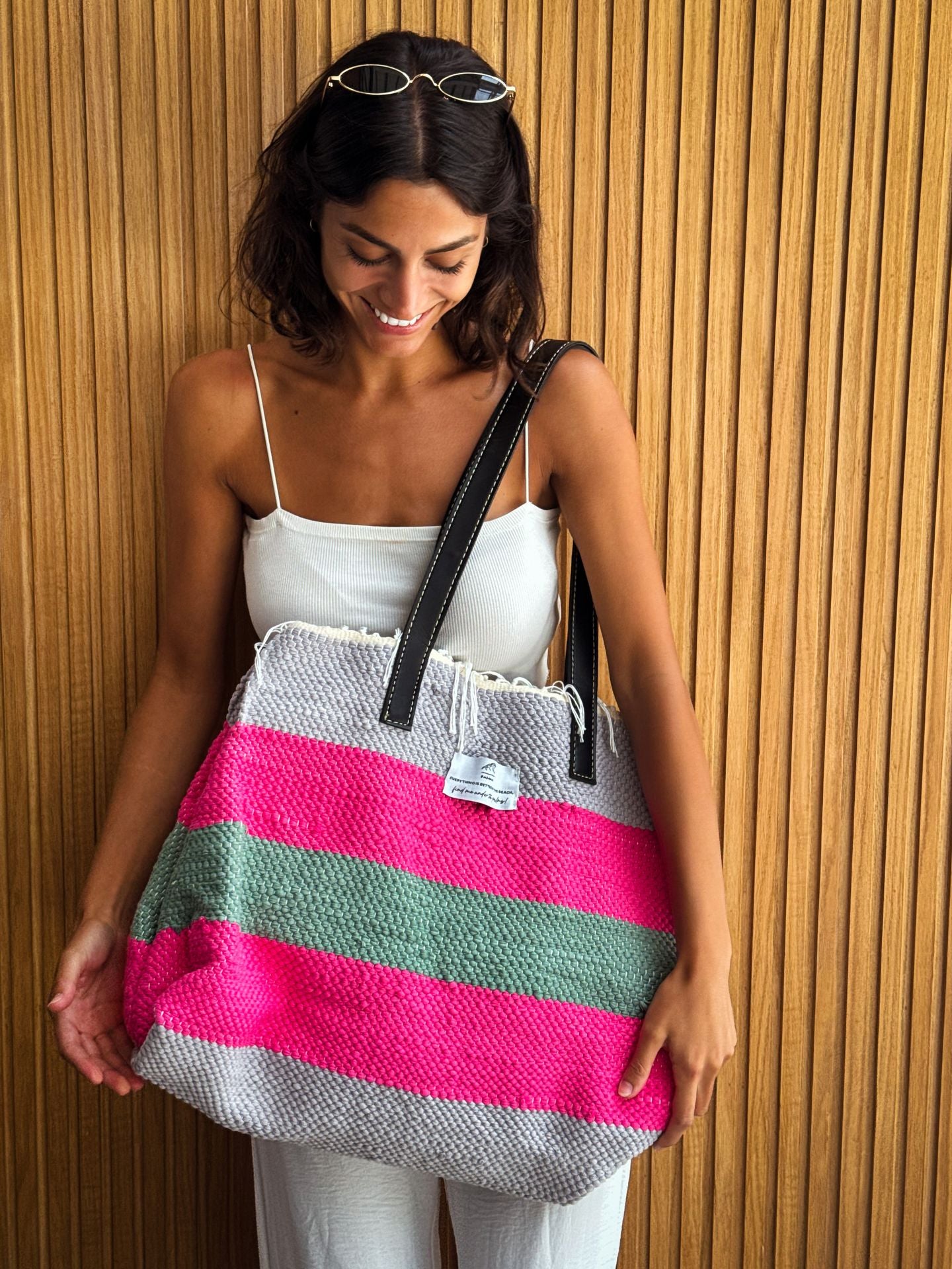 Kilim Tote Pink X Mint