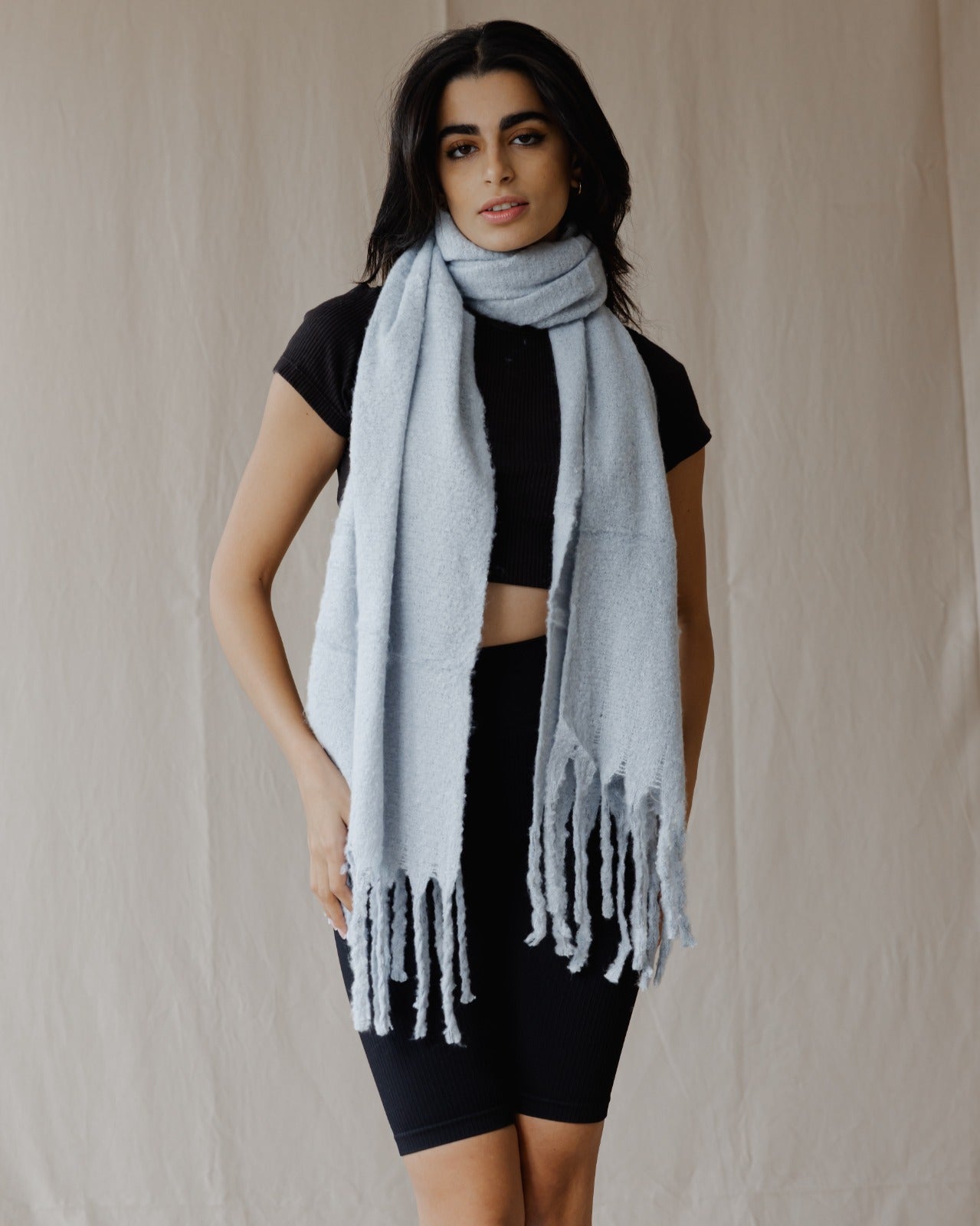 Plain Winter Scarf Baby Blue