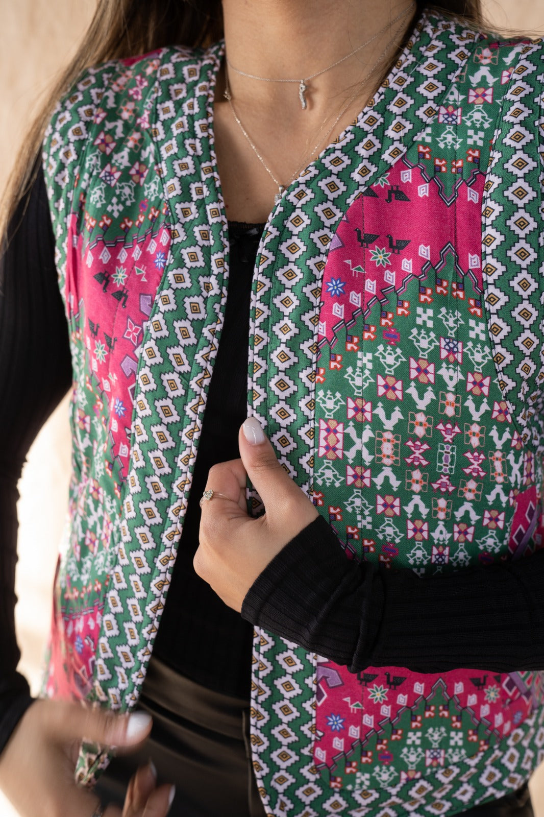 Persian Reversible Vest Fuschia X Green