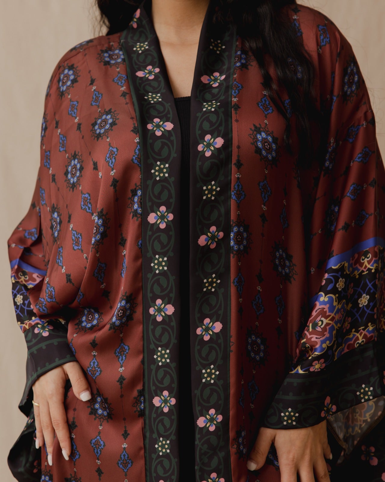 Oriental Festival Satin Kimono