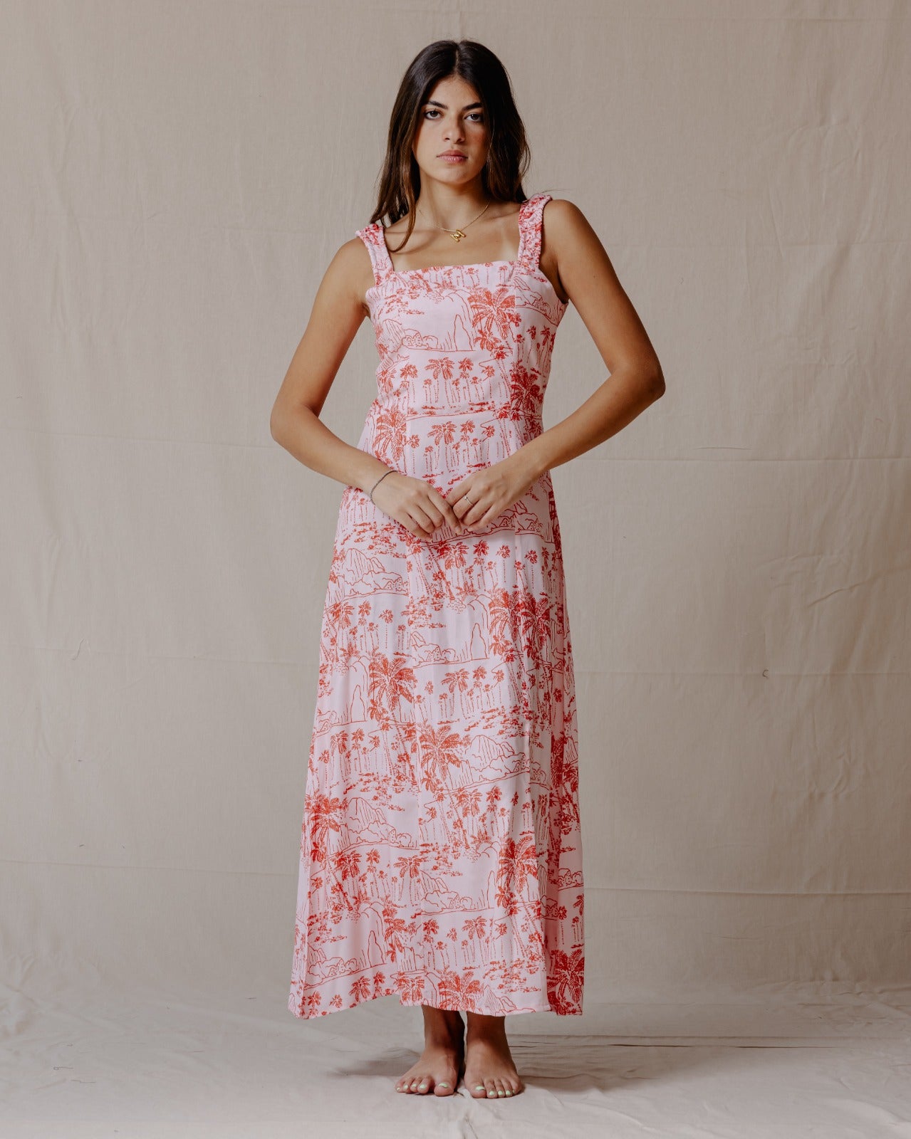 Coast Palm Dress Red