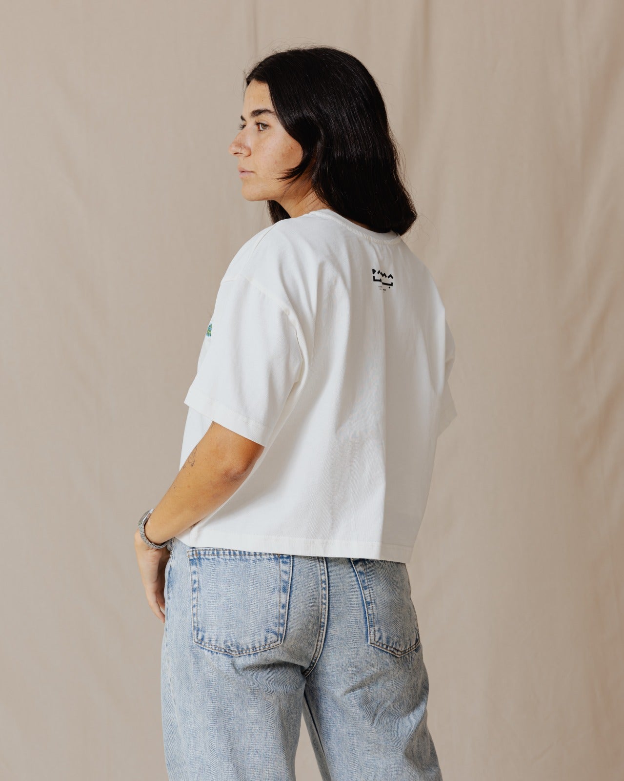 Care Free Cropped Tee White