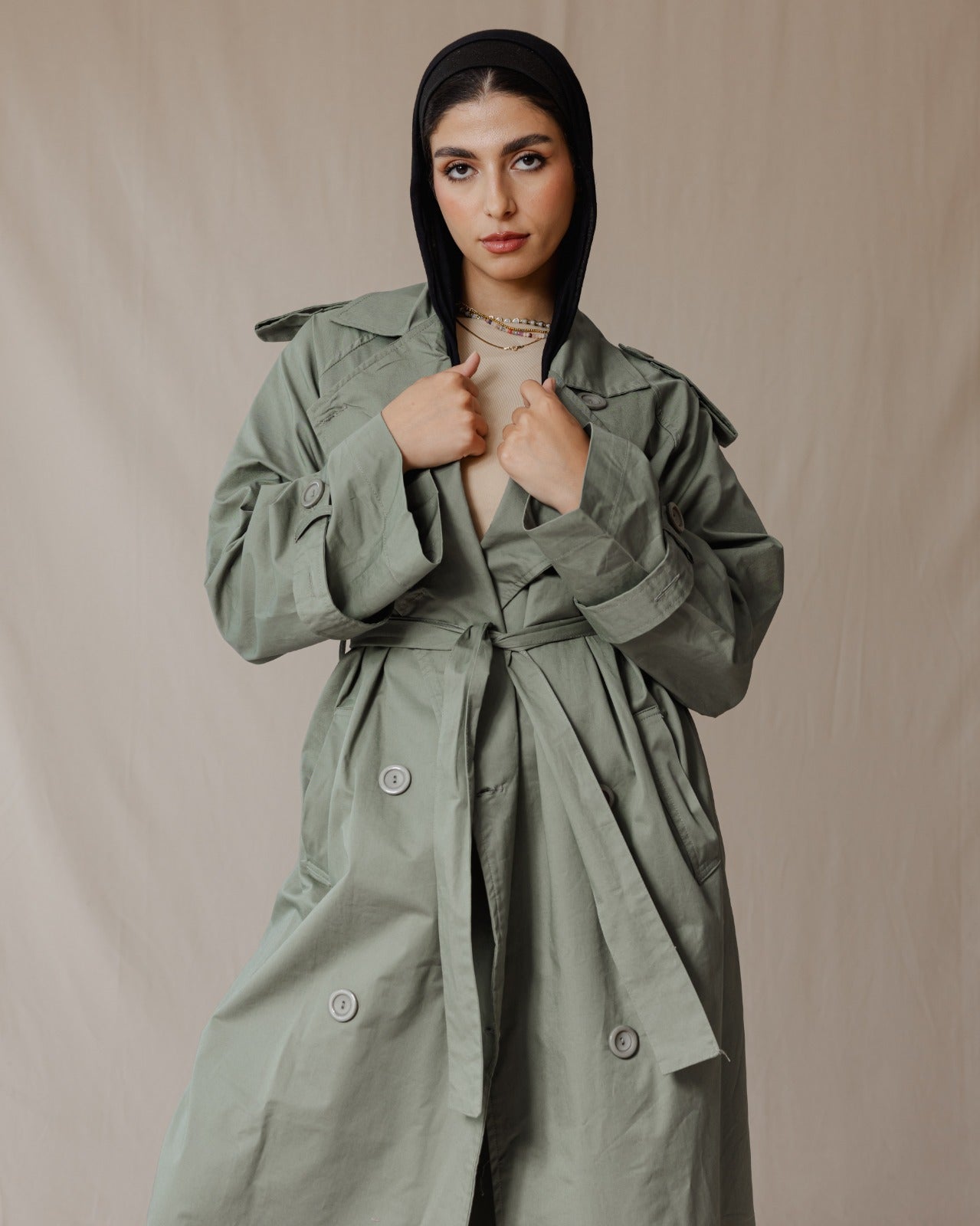 Relax Fit Trench Coat Olive