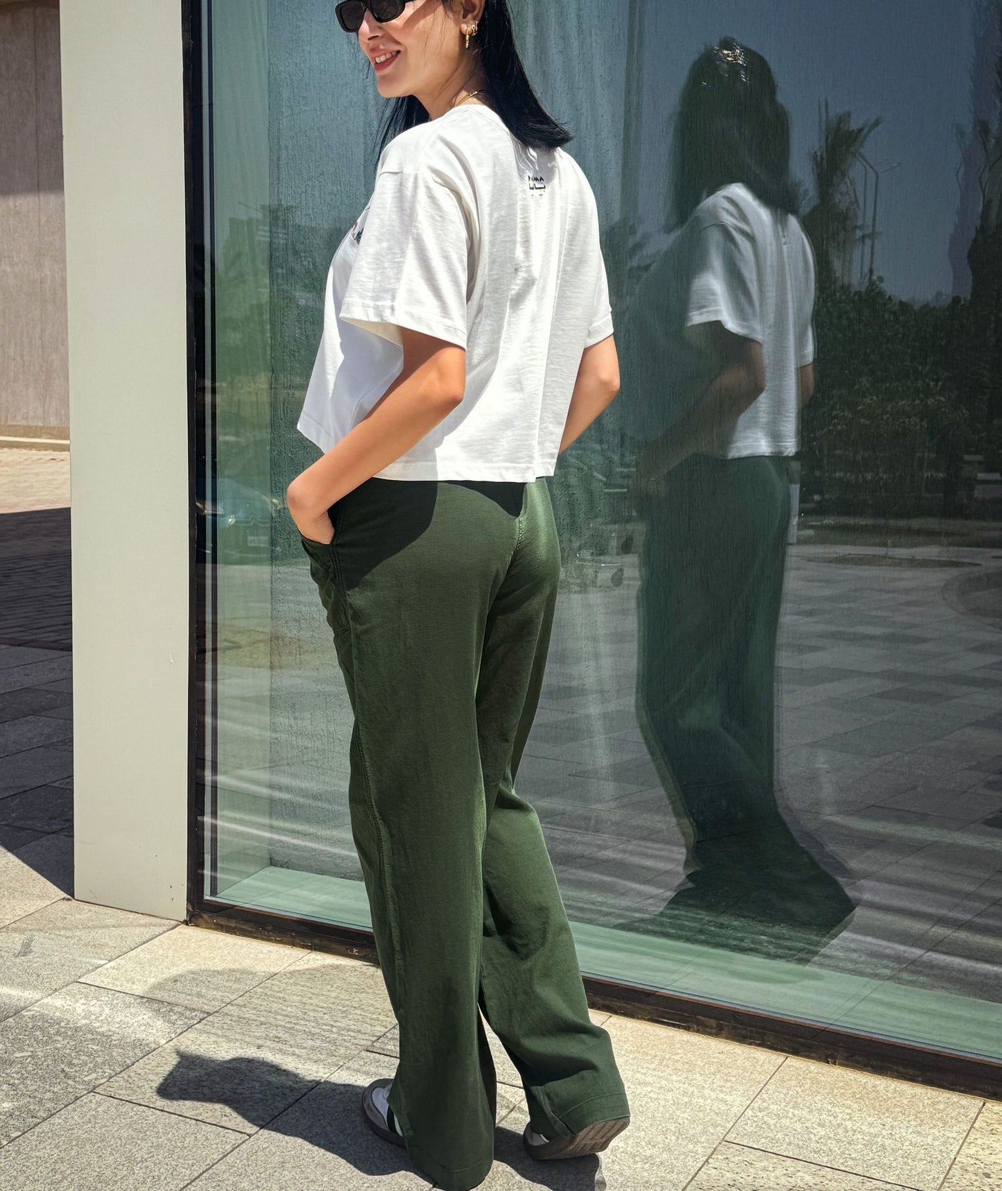 Classic Linen Pants Olive Green