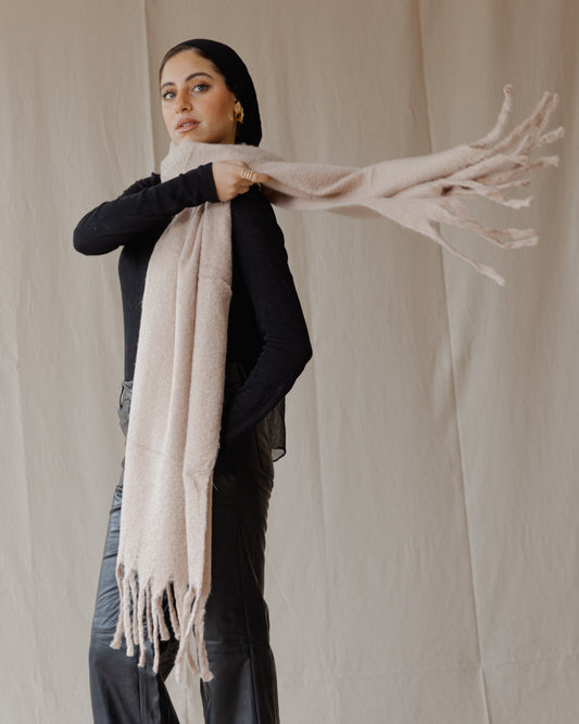 Plain Winter Scarf Dusty Pink